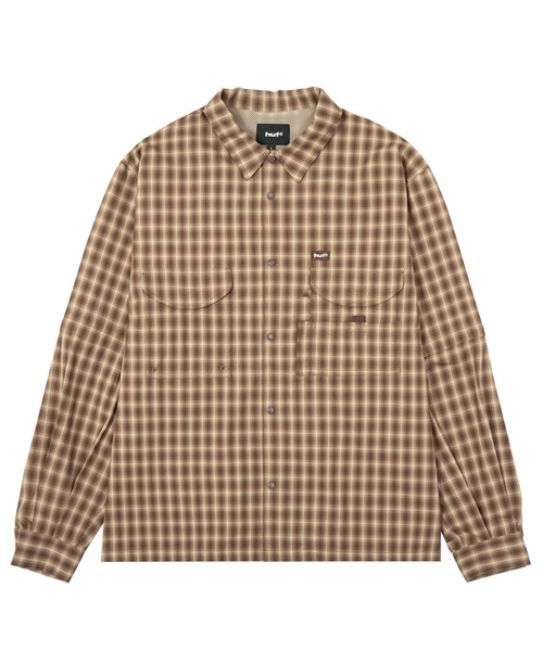 HUF(ハフ)の「AIR FLOW CONVERTIBLE LS SHIRT(シャツ/ブラウス・メンズ・ブラウン/ブラック・S/XL/L/M)」の19枚目の写真