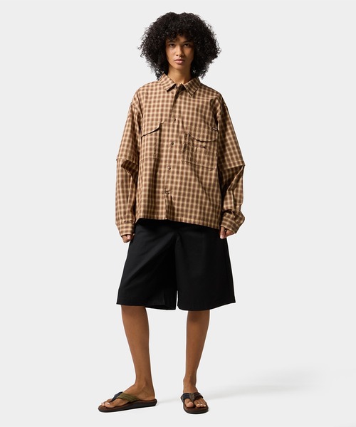 HUF(ハフ)の「AIR FLOW CONVERTIBLE LS SHIRT(シャツ/ブラウス・メンズ・ブラウン/ブラック・S/XL/L/M)」の12枚目の写真