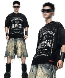 RICH（リッチ）の「【RICH】Hardcore Waxed Oversize T-shirt / 【RICH】ワックスグラフィックロゴリベットオーバーサイズ半袖Tシャツ（Tシャツ/カットソー）」