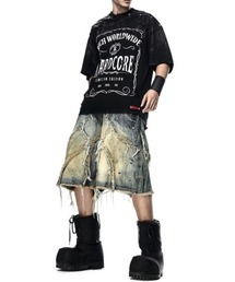 RICH（リッチ）の「【RICH】Hardcore Waxed Oversize T-shirt / 【RICH】ワックスグラフィックロゴリベットオーバーサイズ半袖Tシャツ（Tシャツ/カットソー）」