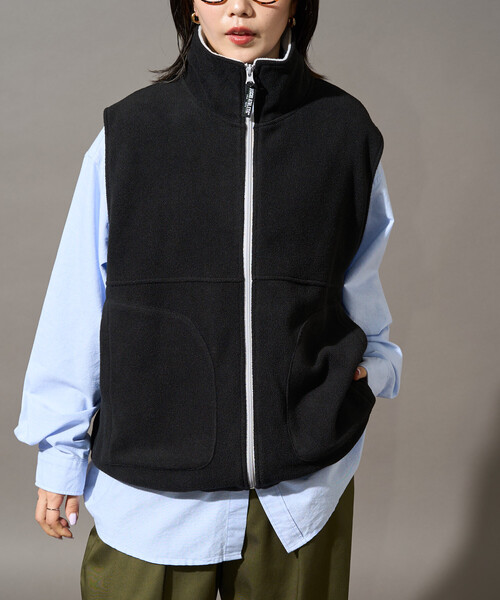 FREAK'S STORE（フリークスストア）の「限定展開 DISCUS ATHLETIC/ディスカスアスレチック フリース スタンドカラー ルーズ ベスト（その他アウター・レディース・ライトグレー/パープル/ブラック/ブルー・MEDIUM）」の21枚目の写真