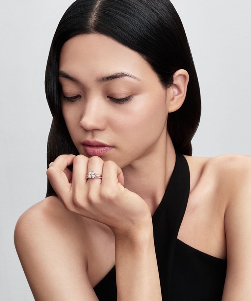 PANDORA(パンドラ)の「スパークリング ラッキー クローバー スプリッタブル リング(リング・レディース・ピンクゴールド・50/52/54/56/58/60/48)」の4枚目の写真