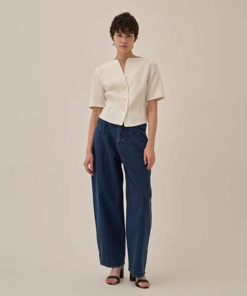 AKIRANAKA(アキラナカ)の「【AKIRANAKA/アキラナカ】Miriam panel denim pants /パネルデニムパンツ(デニムパンツ・レディース・ネイビー・1)」の5枚目の写真