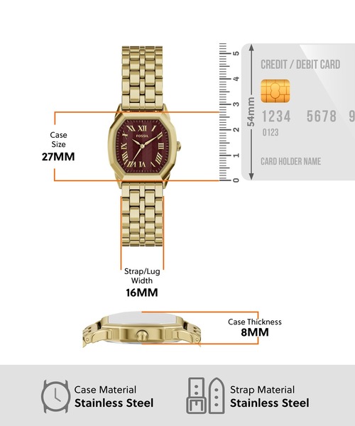 FOSSIL(フォッシル)の「フォッシル 腕時計 レディース アナログ ステンレス ES5511(アナログ腕時計・レディース・ゴールド・FREE)」の12枚目の写真