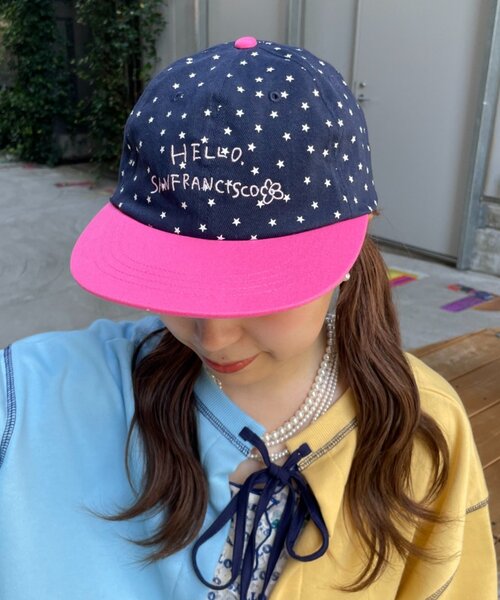 HELLO.SANFRANCISCO(ハローサンフランシスコ)の「【HELLO.SANFRANCISCO】星柄プリントツートーンロゴキャップ(キャップ・レディース・グレー/ブラウン/ネイビー・ONE SIZE)」の3枚目の写真