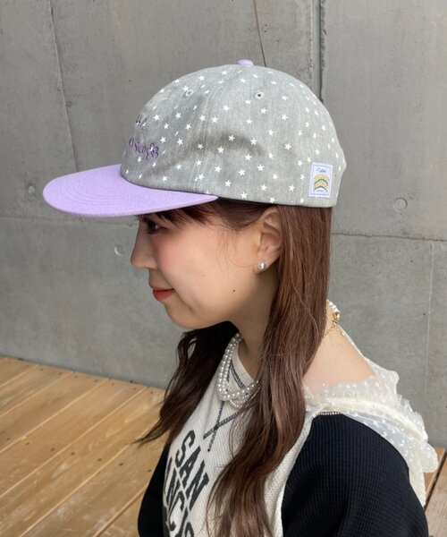 HELLO.SANFRANCISCO(ハローサンフランシスコ)の「【HELLO.SANFRANCISCO】星柄プリントツートーンロゴキャップ(キャップ・レディース・グレー/ブラウン/ネイビー・ONE SIZE)」の5枚目の写真