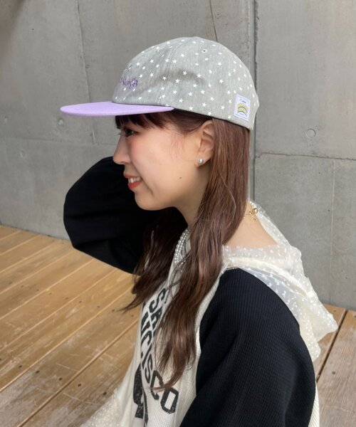 HELLO.SANFRANCISCO(ハローサンフランシスコ)の「【HELLO.SANFRANCISCO】星柄プリントツートーンロゴキャップ(キャップ・レディース・グレー/ブラウン/ネイビー・ONE SIZE)」の6枚目の写真