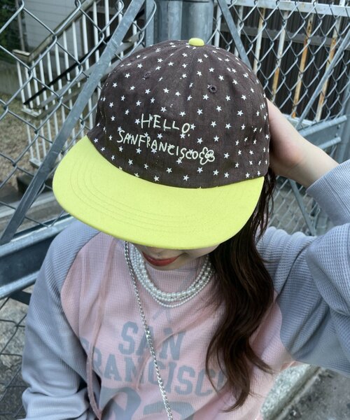 HELLO.SANFRANCISCO(ハローサンフランシスコ)の「【HELLO.SANFRANCISCO】星柄プリントツートーンロゴキャップ(キャップ・レディース・グレー/ブラウン/ネイビー・ONE SIZE)」の17枚目の写真