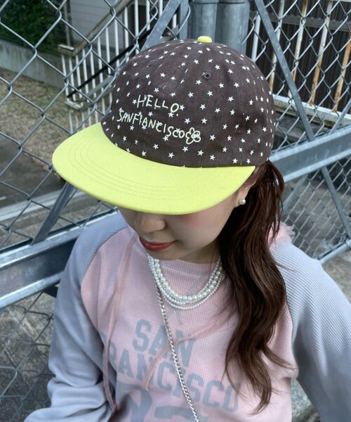 HELLO.SANFRANCISCO(ハローサンフランシスコ)の「【HELLO.SANFRANCISCO】星柄プリントツートーンロゴキャップ(キャップ・レディース・グレー/ブラウン/ネイビー・ONE SIZE)」の18枚目の写真