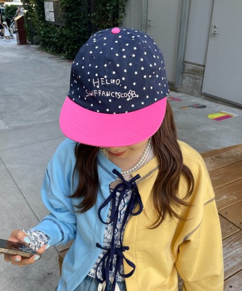 HELLO.SANFRANCISCO(ハローサンフランシスコ)の「【HELLO.SANFRANCISCO】星柄プリントツートーンロゴキャップ(キャップ・レディース・グレー/ブラウン/ネイビー・ONE SIZE)」の22枚目の写真