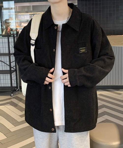 KELVIN(ケルヴァン)の「Corduroy Shirt Jacket コーデュロイシャツジャケット(シャツ/ブラウス・メンズ・アイボリー/ブラック・MEDIUM/LARGE)」の2枚目の写真
