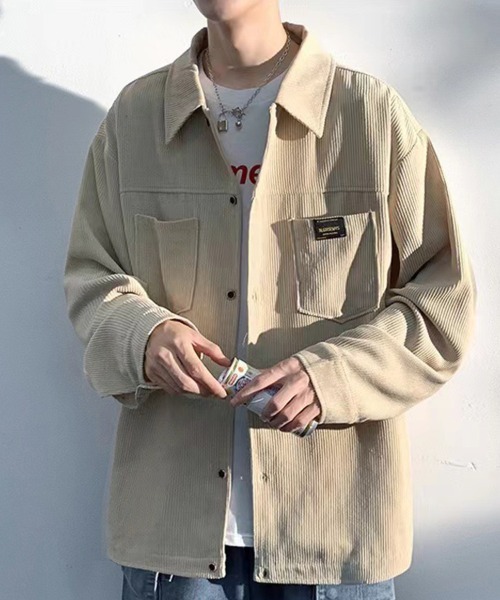 KELVIN(ケルヴァン)の「Corduroy Shirt Jacket コーデュロイシャツジャケット(シャツ/ブラウス・メンズ・アイボリー/ブラック・MEDIUM/LARGE)」の6枚目の写真