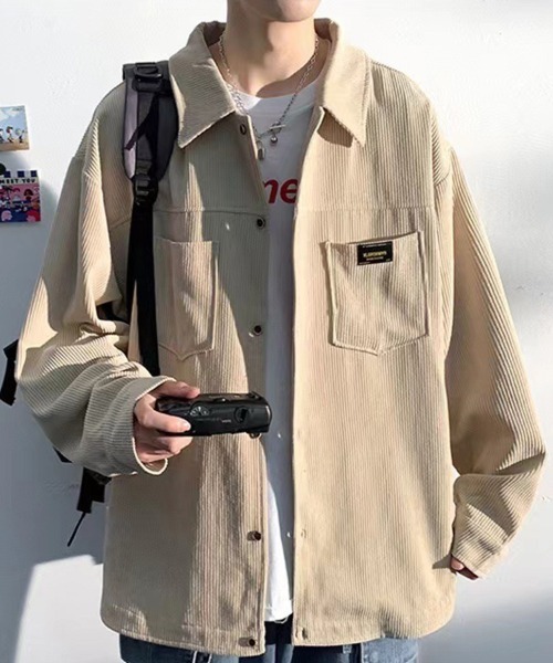 KELVIN(ケルヴァン)の「Corduroy Shirt Jacket コーデュロイシャツジャケット(シャツ/ブラウス・メンズ・アイボリー/ブラック・MEDIUM/LARGE)」の7枚目の写真