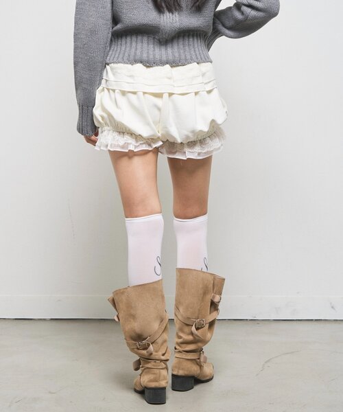 WHO'S WHO gallery(フーズフーギャラリー)の「フリルバブルパンツ(その他パンツ・レディース・ブラック/オフホワイト・FREE)」の8枚目の写真