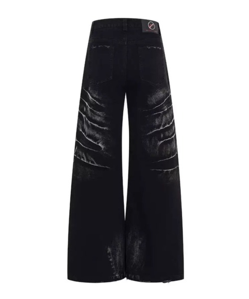 SHIBUYA Zy.(シブヤジー)の「Ash Vein ヒゲ加工スタッズデニム(デニムパンツ・メンズ・ブラック・M/S/L)」の3枚目の写真