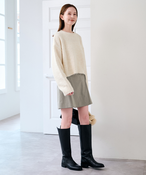 U by SPICK&SPAN(ユーバイスピックアンドスパン)の「ラップミニスカート(スカート・レディース・チャコールグレー/ベージュ・36/38)」の12枚目の写真