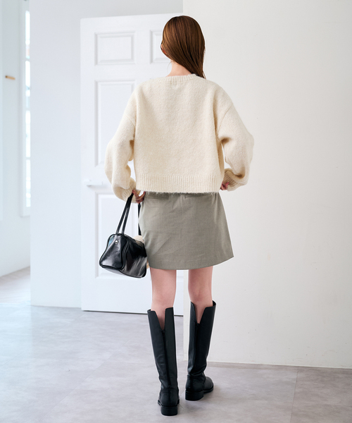 U by SPICK&SPAN(ユーバイスピックアンドスパン)の「ラップミニスカート(スカート・レディース・チャコールグレー/ベージュ・36/38)」の13枚目の写真