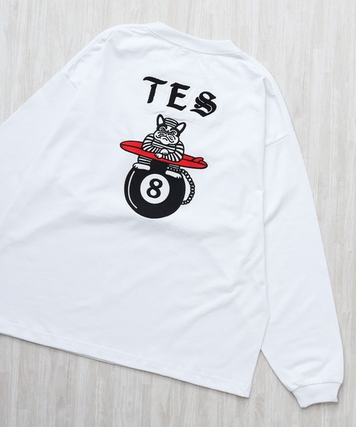The Endless Summer(エンドレスサマー)の「TES EIGHT BALL OUTLAWS EMB LONG SLEEVE BIG T-SHIRT / ロンT(Tシャツ/カットソー・メンズ・ブラック/ネイビー/ホワイト・SMALL/MEDIUM/LARGE/X-LARGE/XX-LARGE)」の1枚目の写真