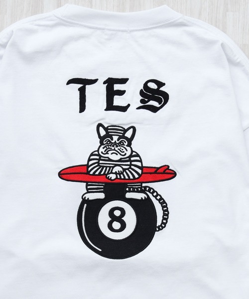 The Endless Summer(エンドレスサマー)の「TES EIGHT BALL OUTLAWS EMB LONG SLEEVE BIG T-SHIRT / ロンT(Tシャツ/カットソー・メンズ・ブラック/ネイビー/ホワイト・SMALL/MEDIUM/LARGE/X-LARGE/XX-LARGE)」の9枚目の写真
