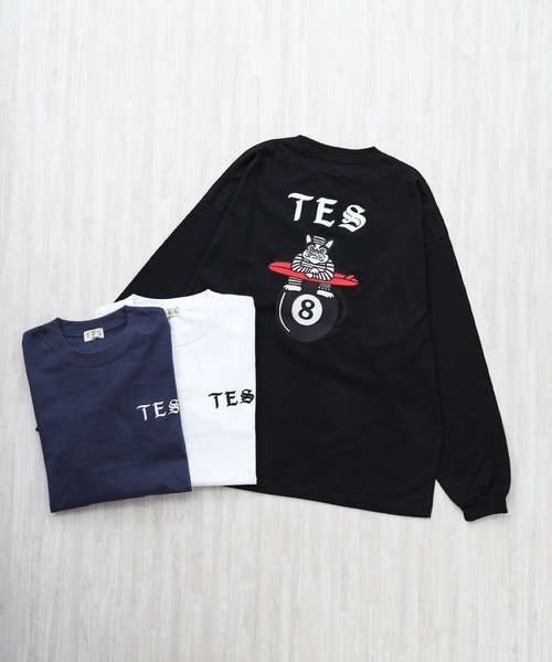 The Endless Summer(エンドレスサマー)の「TES EIGHT BALL OUTLAWS EMB LONG SLEEVE BIG T-SHIRT / ロンT(Tシャツ/カットソー・メンズ・ブラック/ネイビー/ホワイト・SMALL/MEDIUM/LARGE/X-LARGE/XX-LARGE)」の4枚目の写真