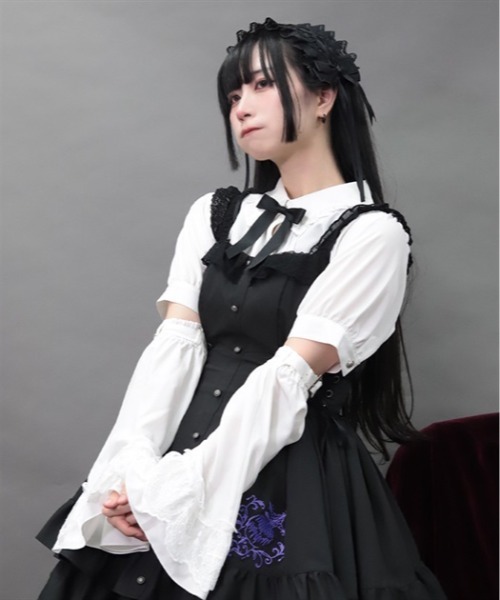 NIBBLE POISON(ニブルポイズン)の「姫袖アームカバー付BL(シャツ/ブラウス・レディース・ホワイト/ブラック・MEDIUM)」の3枚目の写真