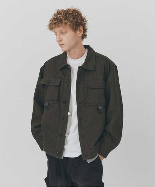 MAISON CLUB(メゾンクラブ)の「【MAISON CLUB】Cotton Hunting Jacket / コットンハンティングジャケット SNF(その他アウター・メンズ・チャコールグレー/アイボリー・M/L)」の1枚目の写真