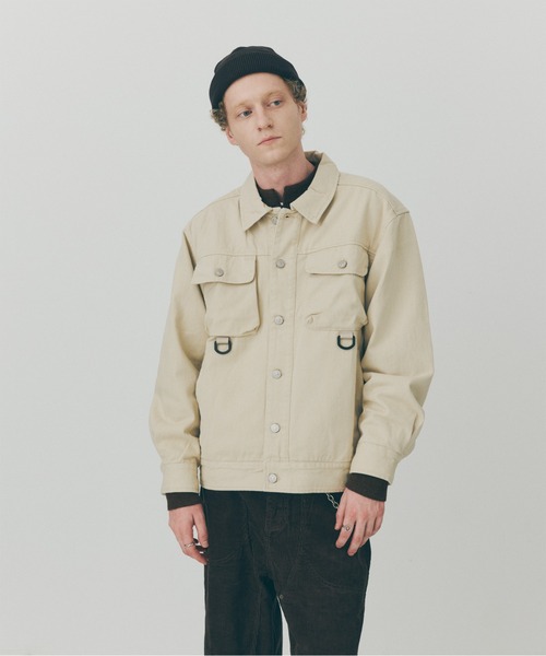 MAISON CLUB(メゾンクラブ)の「【MAISON CLUB】Cotton Hunting Jacket / コットンハンティングジャケット SNF(その他アウター・メンズ・チャコールグレー/アイボリー・M/L)」の2枚目の写真