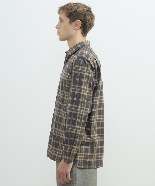 MEN'S MELROSE(メンズメルローズ)の「ヴィンテージチェックグランパシャツ(シャツ/ブラウス・メンズ・ブラウン/ホワイト・3/4)」の5枚目の写真