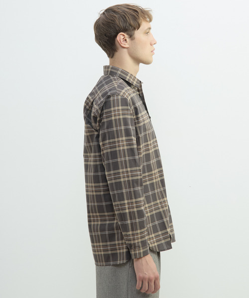 MEN'S MELROSE(メンズメルローズ)の「ヴィンテージチェックグランパシャツ(シャツ/ブラウス・メンズ・ブラウン/ホワイト・3/4)」の7枚目の写真