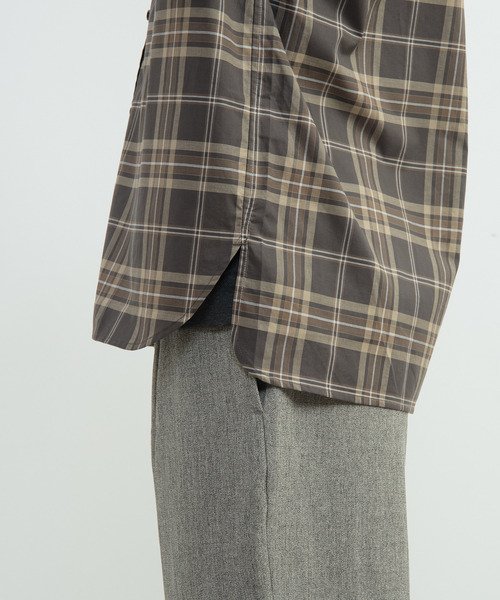 MEN'S MELROSE(メンズメルローズ)の「ヴィンテージチェックグランパシャツ(シャツ/ブラウス・メンズ・ブラウン/ホワイト・3/4)」の10枚目の写真