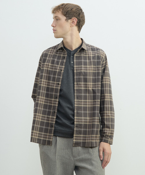 MEN'S MELROSE(メンズメルローズ)の「ヴィンテージチェックグランパシャツ(シャツ/ブラウス・メンズ・ブラウン/ホワイト・3/4)」の12枚目の写真