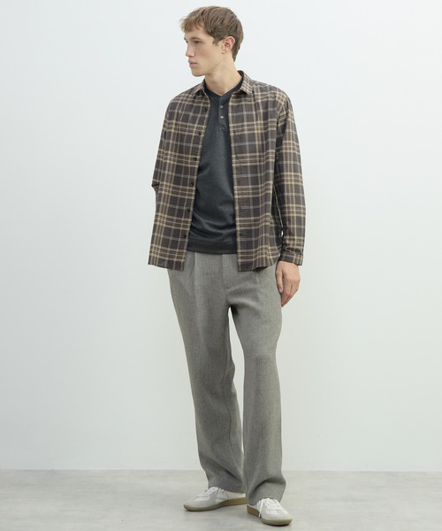 MEN'S MELROSE(メンズメルローズ)の「ヴィンテージチェックグランパシャツ(シャツ/ブラウス・メンズ・ブラウン/ホワイト・3/4)」の13枚目の写真