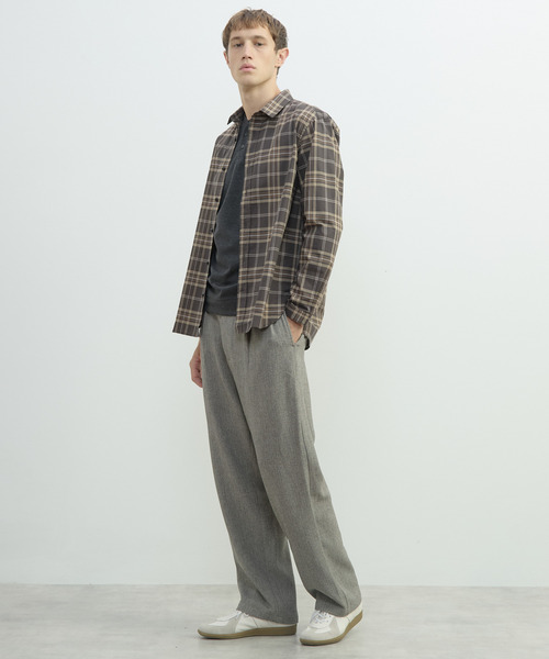 MEN'S MELROSE(メンズメルローズ)の「ヴィンテージチェックグランパシャツ(シャツ/ブラウス・メンズ・ブラウン/ホワイト・3/4)」の15枚目の写真