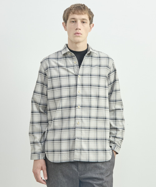 MEN'S MELROSE(メンズメルローズ)の「ヴィンテージチェックグランパシャツ(シャツ/ブラウス・メンズ・ブラウン/ホワイト・3/4)」の17枚目の写真