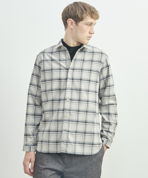 MEN'S MELROSE(メンズメルローズ)の「ヴィンテージチェックグランパシャツ(シャツ/ブラウス・メンズ・ブラウン/ホワイト・3/4)」の18枚目の写真