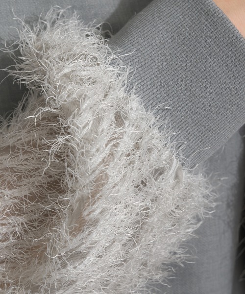 Material(Avenue)(マテリアル)の「【Material】サージ×フリンジジャガード 袖切替 バックジップ プルオーバーブラウス セットアップ可(シャツ/ブラウス・レディース・ブラック/ダークブラウン/杢グレー・FREE)」の15枚目の写真