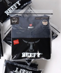 Hanes/へインズ BEEFY/ビーフィー 無地 ワッフル/サーマル ヘンリーネック 長袖Tシャツ/ロンT/1P パックT/レディース メンズ