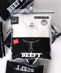Hanes/へインズ BEEFY/ビーフィー 無地 ワッフル/サーマル ヘンリーネック 長袖Tシャツ/ロンT/1P パックT/レディース メンズ