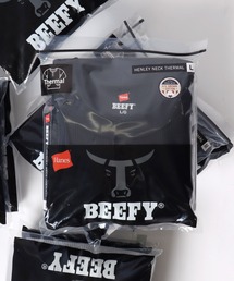 Hanes/へインズ BEEFY/ビーフィー 無地 ワッフル/サーマル ヘンリーネック 長袖Tシャツ/ロンT/1P パックT/レディース メンズ