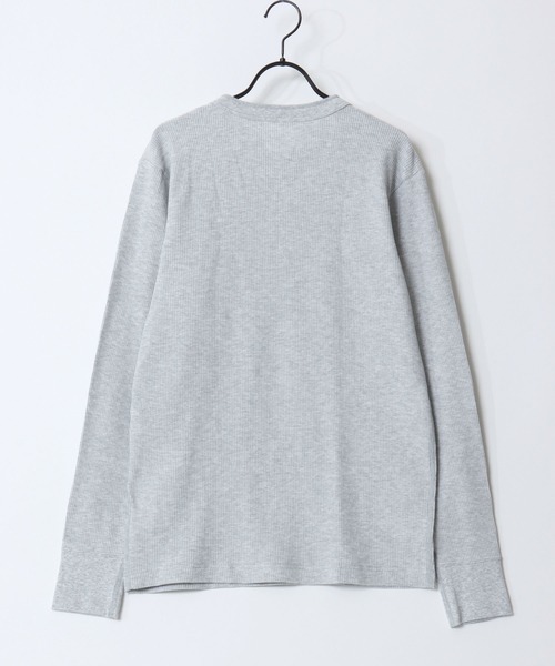 HANES(ヘインズ)の「Hanes/へインズ BEEFY/ビーフィー 無地 ワッフル/サーマル ヘンリーネック 長袖Tシャツ/ロンT/1P パックT/レディース メンズ(Tシャツ/カットソー・メンズ・ホワイト/ネイビー/ブラック/グレー・XL/L/M/S)」の22枚目の写真