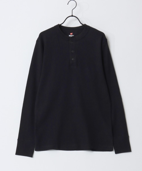 HANES(ヘインズ)の「Hanes/へインズ BEEFY/ビーフィー 無地 ワッフル/サーマル ヘンリーネック 長袖Tシャツ/ロンT/1P パックT/レディース メンズ(Tシャツ/カットソー・メンズ・ホワイト/ネイビー/ブラック/グレー・XL/L/M/S)」の19枚目の写真