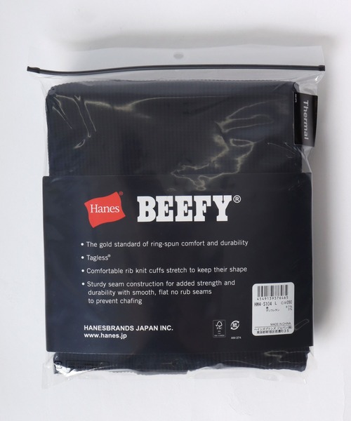 HANES(ヘインズ)の「Hanes/へインズ BEEFY/ビーフィー 無地 ワッフル/サーマル ヘンリーネック 長袖Tシャツ/ロンT/1P パックT/レディース メンズ(Tシャツ/カットソー・メンズ・ホワイト/ネイビー/ブラック/グレー・XL/L/M/S)」の10枚目の写真