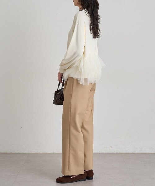 LOUNGEDRESS(ラウンジドレス)の「《1枚で主役級/洗える》裾チュールニット 秋服(ニット/セーター・レディース・ブラウン/ブラック/オフホワイト・FREE)」の13枚目の写真