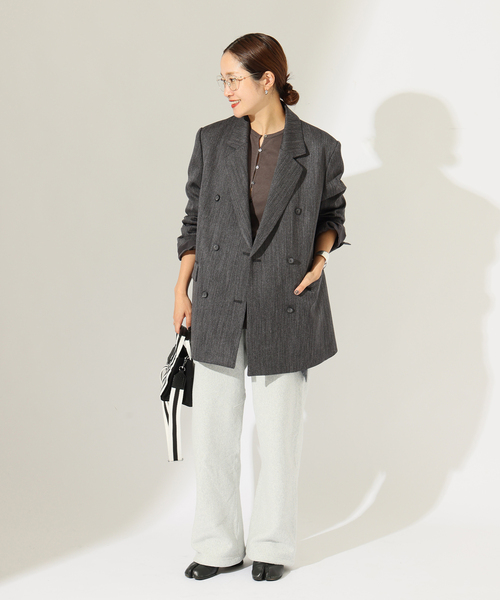 JOURNAL STANDARD(ジャーナルスタンダード)の「SATIN TWEED ジャケット(テーラードジャケット・レディース・ブラック系その他/ブラウン・FREE)」の8枚目の写真