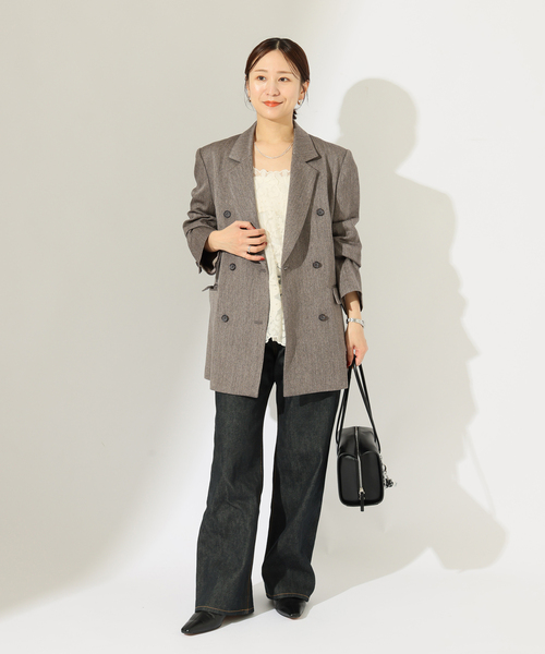 JOURNAL STANDARD(ジャーナルスタンダード)の「SATIN TWEED ジャケット(テーラードジャケット・レディース・ブラック系その他/ブラウン・FREE)」の10枚目の写真