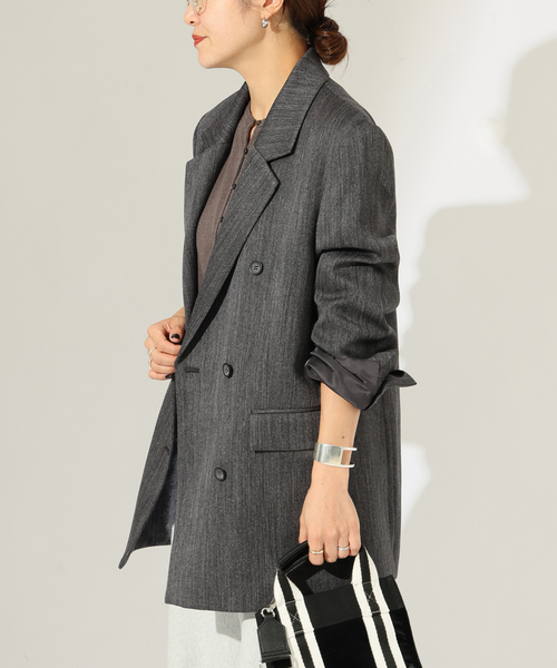 JOURNAL STANDARD(ジャーナルスタンダード)の「SATIN TWEED ジャケット(テーラードジャケット・レディース・ブラック系その他/ブラウン・FREE)」の14枚目の写真