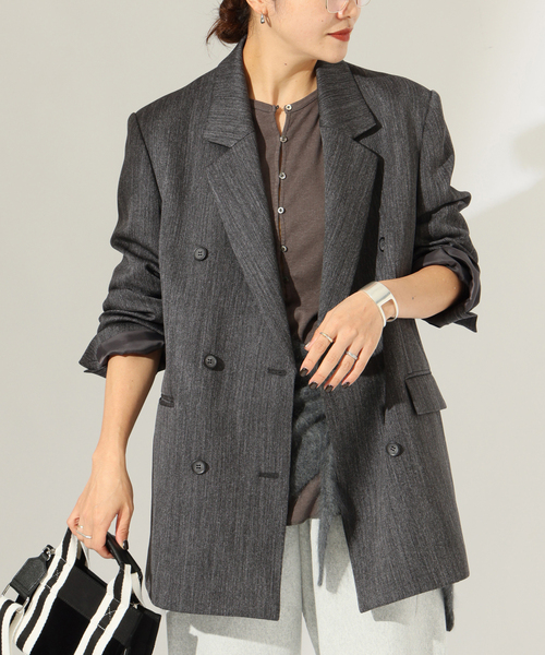 JOURNAL STANDARD(ジャーナルスタンダード)の「SATIN TWEED ジャケット(テーラードジャケット・レディース・ブラック系その他/ブラウン・FREE)」の16枚目の写真