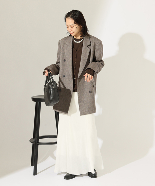JOURNAL STANDARD(ジャーナルスタンダード)の「SATIN TWEED ジャケット(テーラードジャケット・レディース・ブラック系その他/ブラウン・FREE)」の17枚目の写真