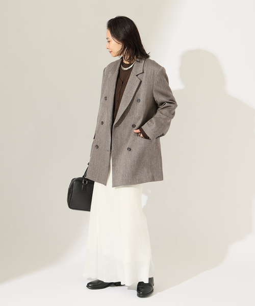 JOURNAL STANDARD(ジャーナルスタンダード)の「SATIN TWEED ジャケット(テーラードジャケット・レディース・ブラック系その他/ブラウン・FREE)」の18枚目の写真
