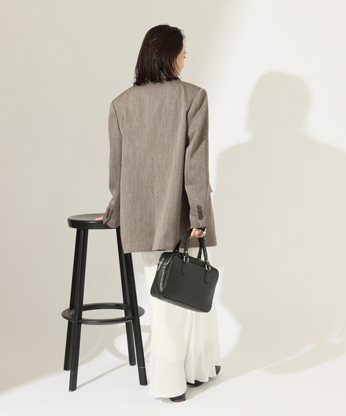 JOURNAL STANDARD(ジャーナルスタンダード)の「SATIN TWEED ジャケット(テーラードジャケット・レディース・ブラック系その他/ブラウン・FREE)」の19枚目の写真